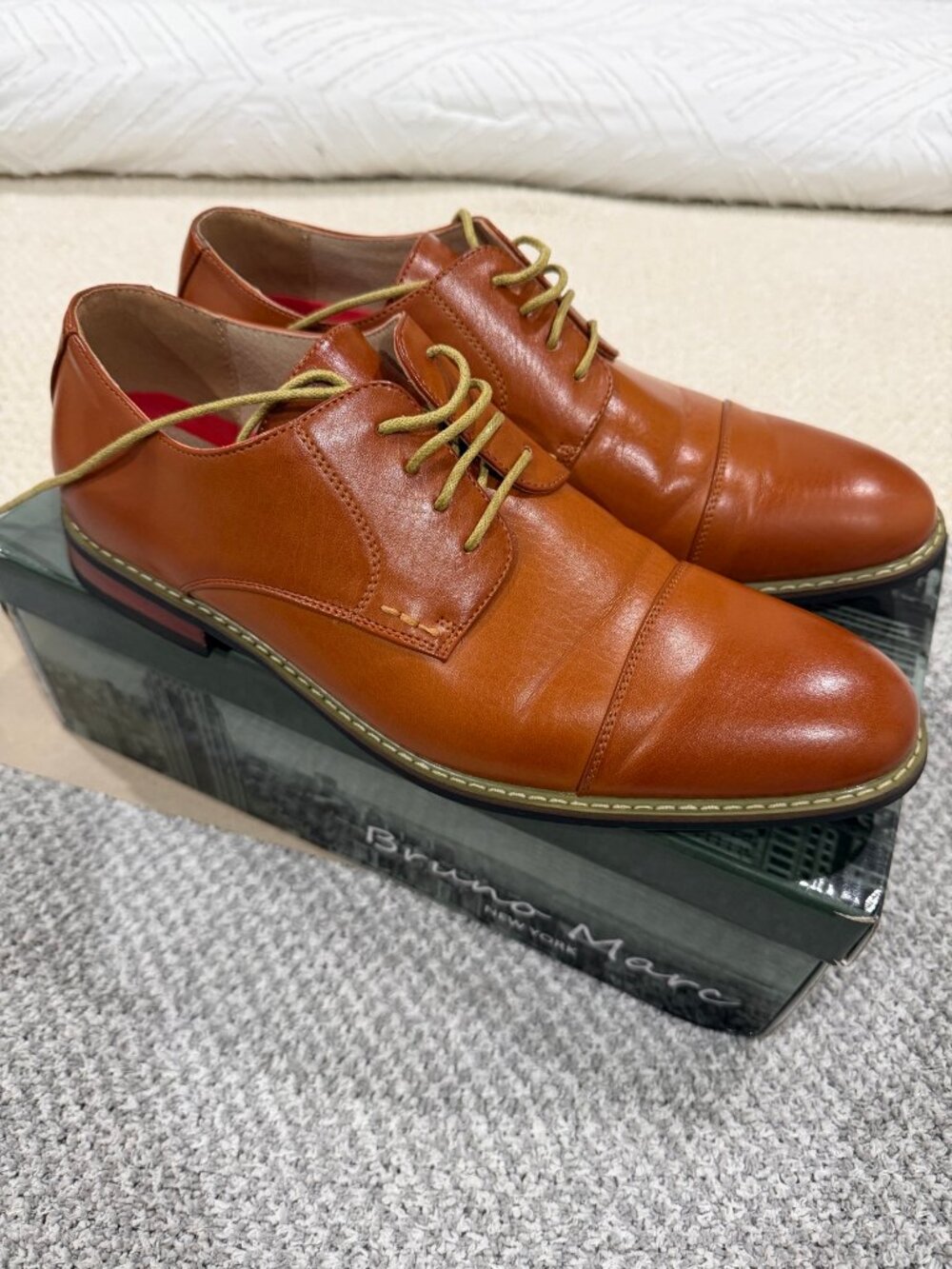 Bruno Marc Prince-6 Brown Cap Toe Oxford Dress Shoes Men's 10.5